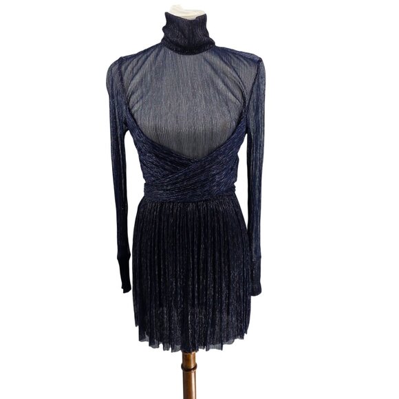 Sabina Musayev Sheer Navy Dress M - Picture 3 of 15